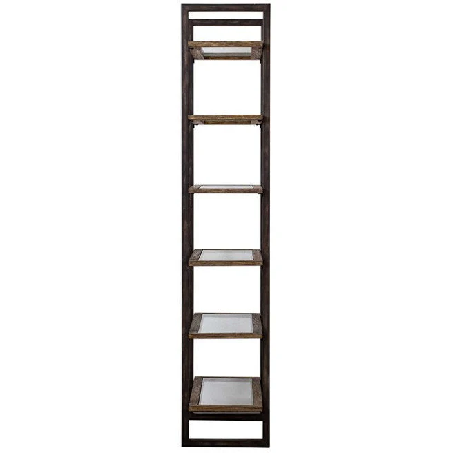 Uttermost Olwyn Forged Iron Rustic Modern Etagere Bookcase - Image 6