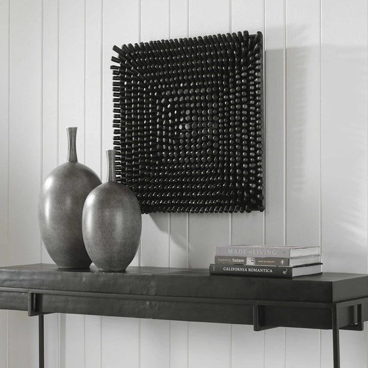 Uttermost Portside Satin Black Beech Wood Wall Panel - Image 4