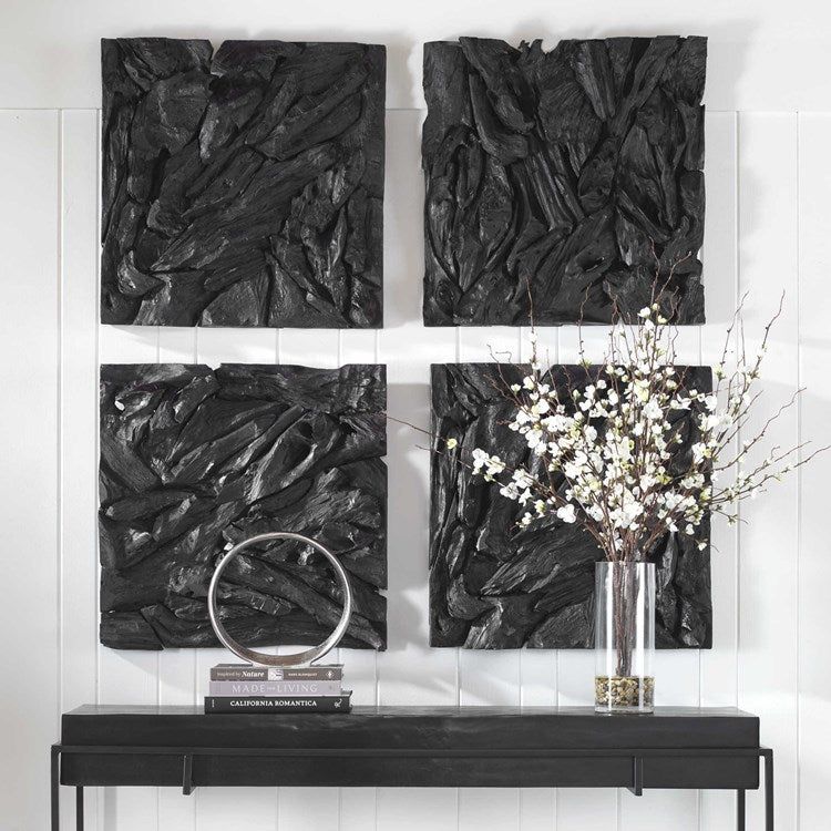Uttermost Rio Satin Black Teak Branches Wood Wall Panel - Image 3