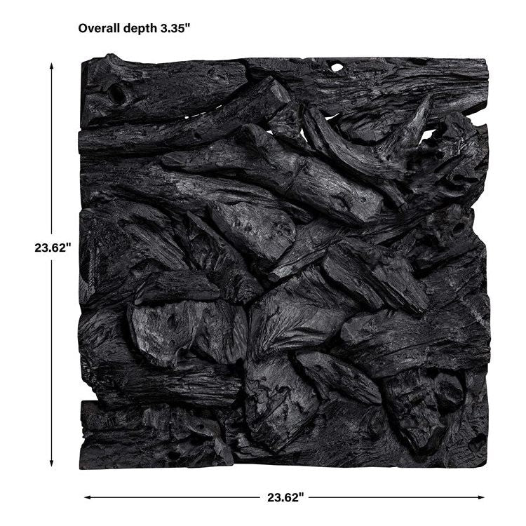 Uttermost Rio Satin Black Teak Branches Wood Wall Panel - Image 6