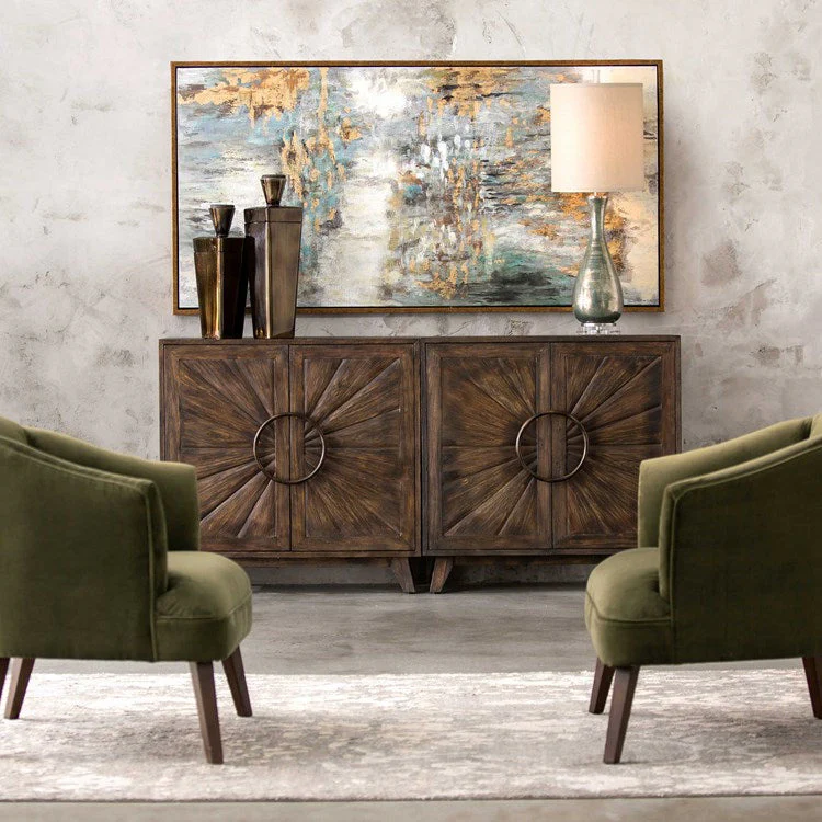 Uttermost Kohana Worn Black With Honey Undertones 2 Door Cabinet - Image 3