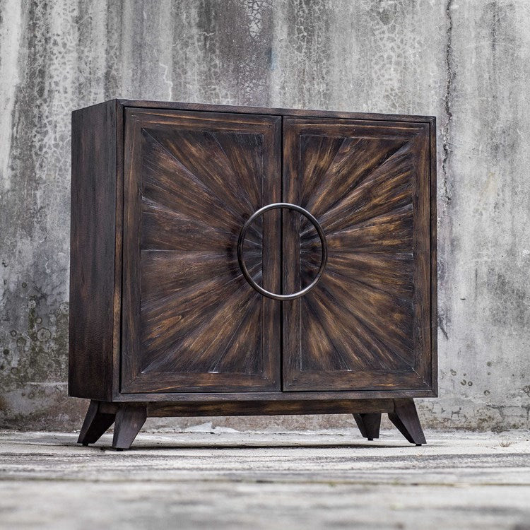 Uttermost Kohana Worn Black With Honey Undertones 2 Door Cabinet - Image 4