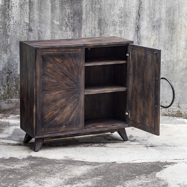 Uttermost Kohana Worn Black With Honey Undertones 2 Door Cabinet - Image 5