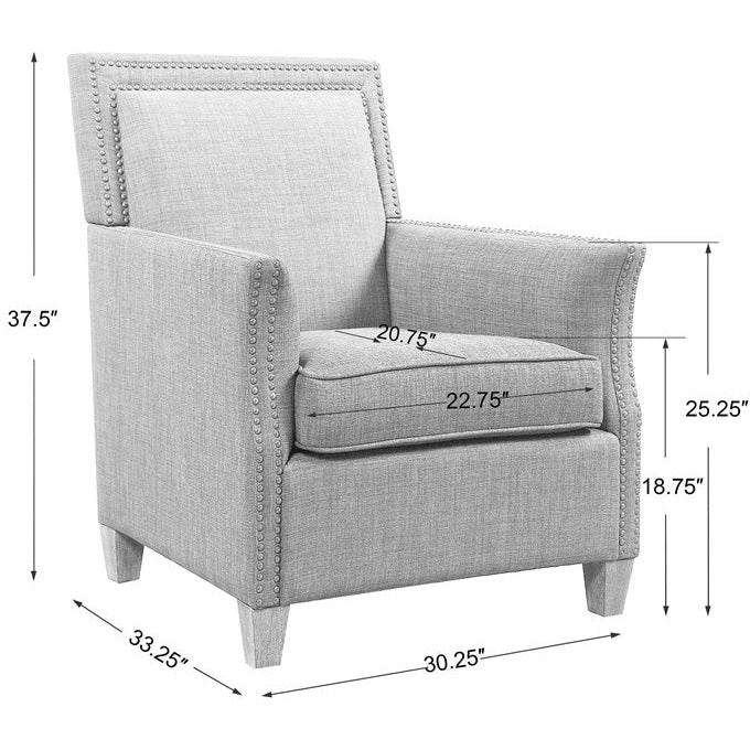 Uttermost Darick Charcoal Gray Linen Modern Club Chair - Image 9