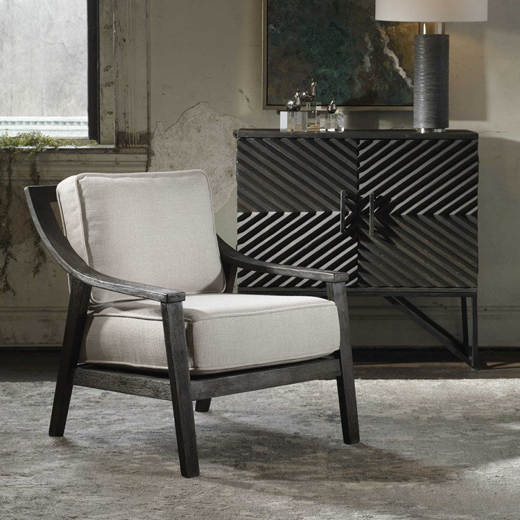 Uttermost Lyle Beige Linen Modern Accent Armchair - Image 2