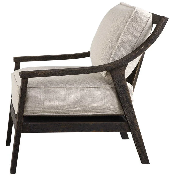 Uttermost Lyle Beige Linen Modern Accent Armchair - Image 5