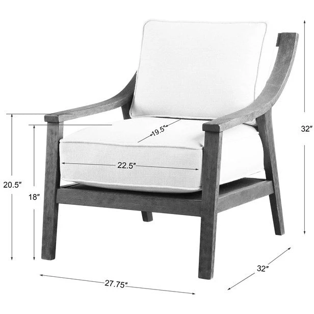 Uttermost Lyle Beige Linen Modern Accent Armchair - Image 9