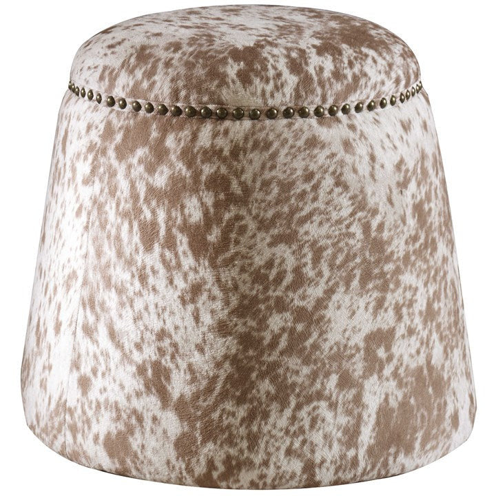 Uttermost Gumdrop Faux Cowhide Round Ottoman - Image 2