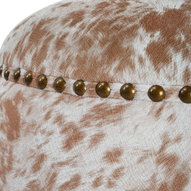 Uttermost Gumdrop Faux Cowhide Round Ottoman - Image 5