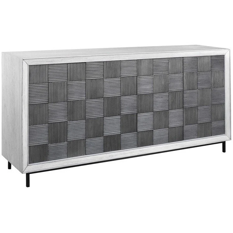 Uttermost Checkerboard 4 Door Cabinet - Image 4