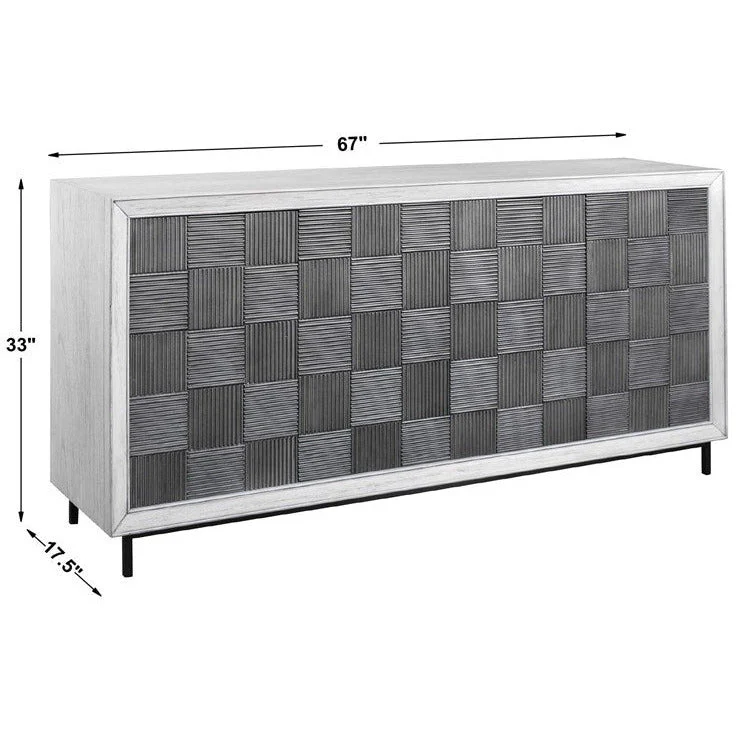 Uttermost Checkerboard 4 Door Cabinet - Image 8