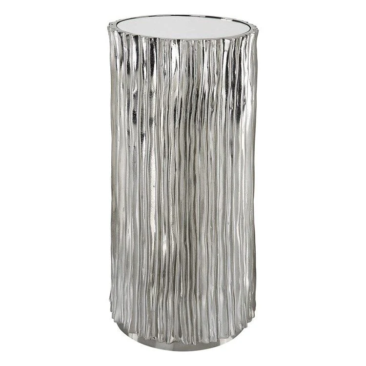 Uttermost Echo Glass Top With Polished Dark Nickel Base Drink Table - Image 2
