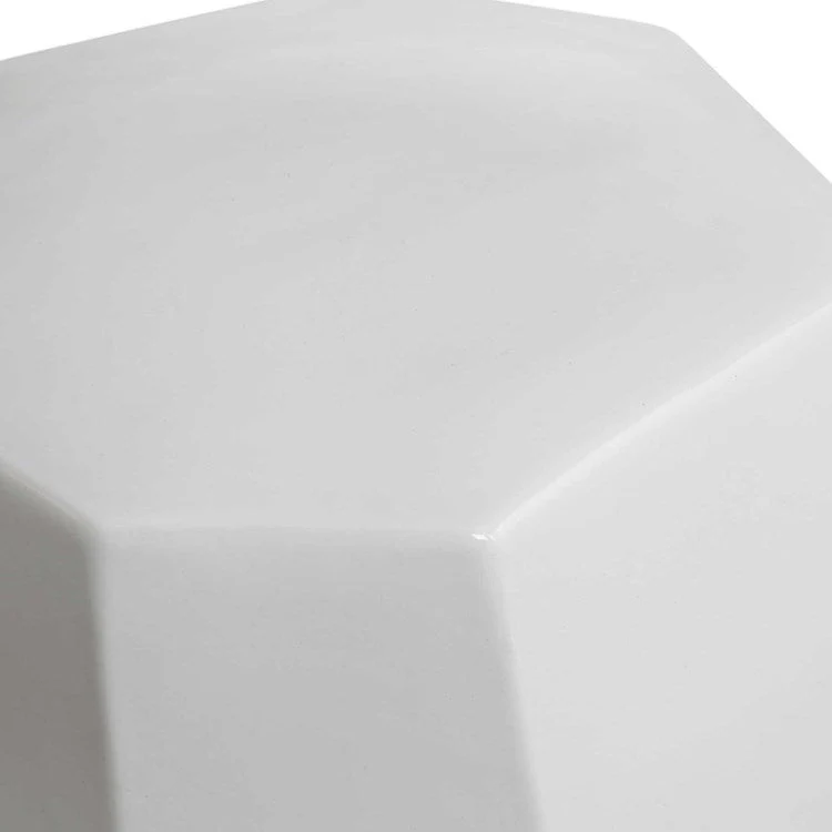 Uttermost Marquette Gloss White Ceramic Garden Stool - Image 3
