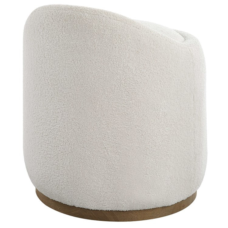 Uttermost Swirl Swivel Stool Natural Faux Sheepskin with Swivel Base - Image 6
