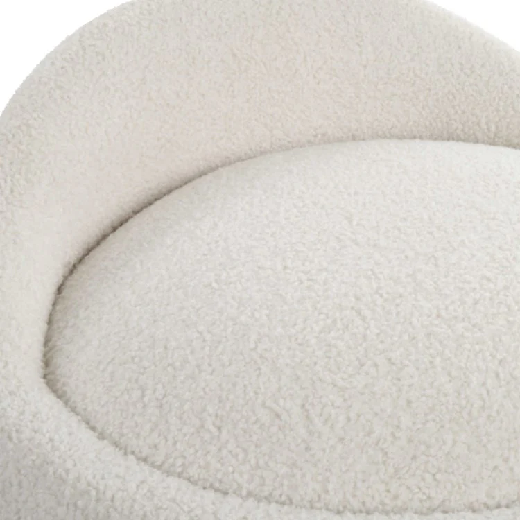 Uttermost Swirl Swivel Stool Natural Faux Sheepskin with Swivel Base - Image 7