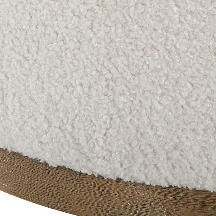 Uttermost Swirl Swivel Stool Natural Faux Sheepskin with Swivel Base - Image 8