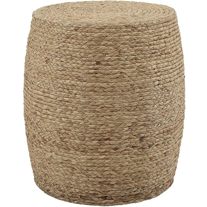 Uttermost Resort Natural Braided Straw Coastal Round Accent Stool - Image 3