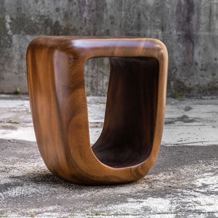 Uttermost Loophole Natural Wash Suar Wood Accent Stool - Image 4