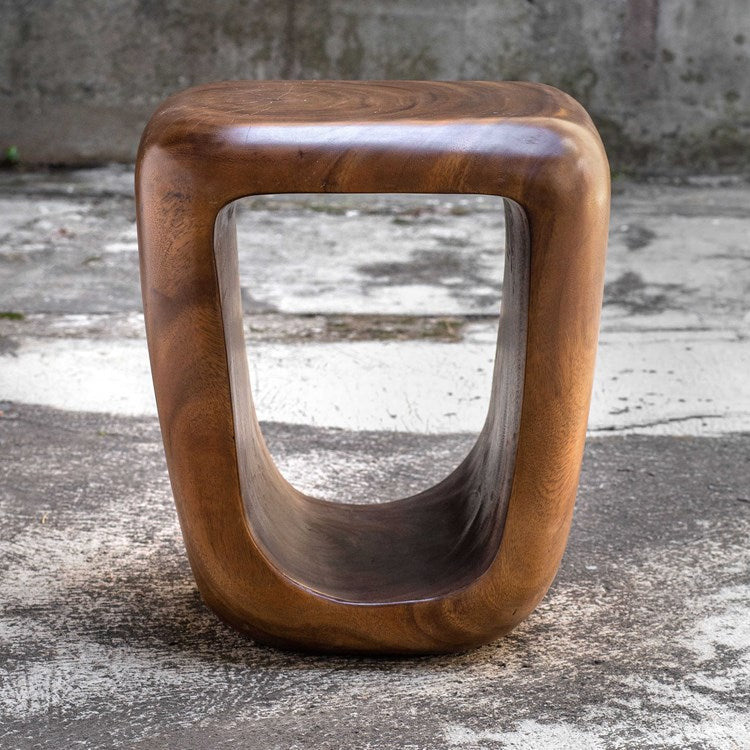 Uttermost Loophole Natural Wash Suar Wood Accent Stool - Image 5