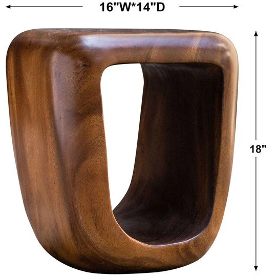 Uttermost Loophole Natural Wash Suar Wood Accent Stool - Image 9