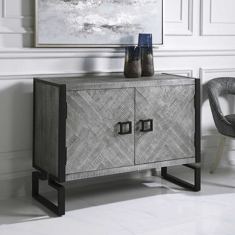 Uttermost Keyes Charcoal Gray 2 Door Cabinet - Image 3