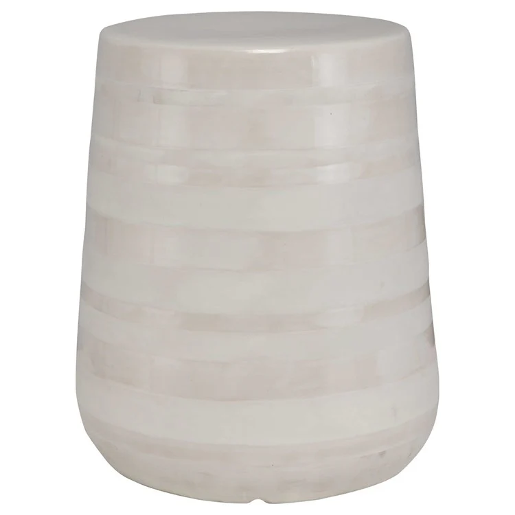 Uttermost Desert Plains Matte White Glaze Garden Stool - Image 4