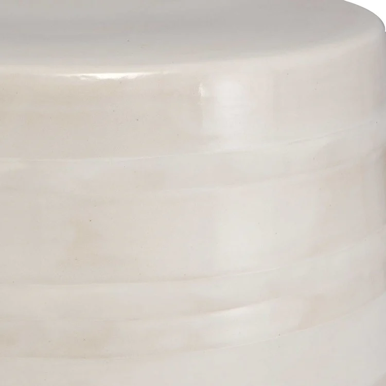 Uttermost Desert Plains Matte White Glaze Garden Stool - Image 5