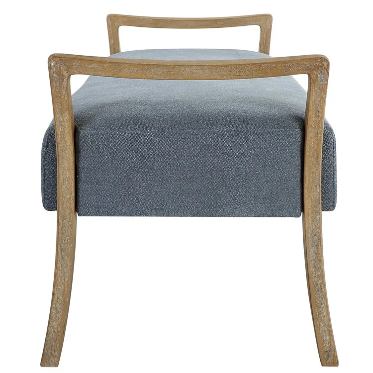 Uttermost Daylight Bench Sky Blue Seat With Natural Oak Base - Image 5