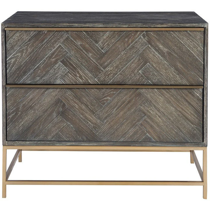 Uttermost Armistead 2 Drawer Chest With Brushed Bass Base