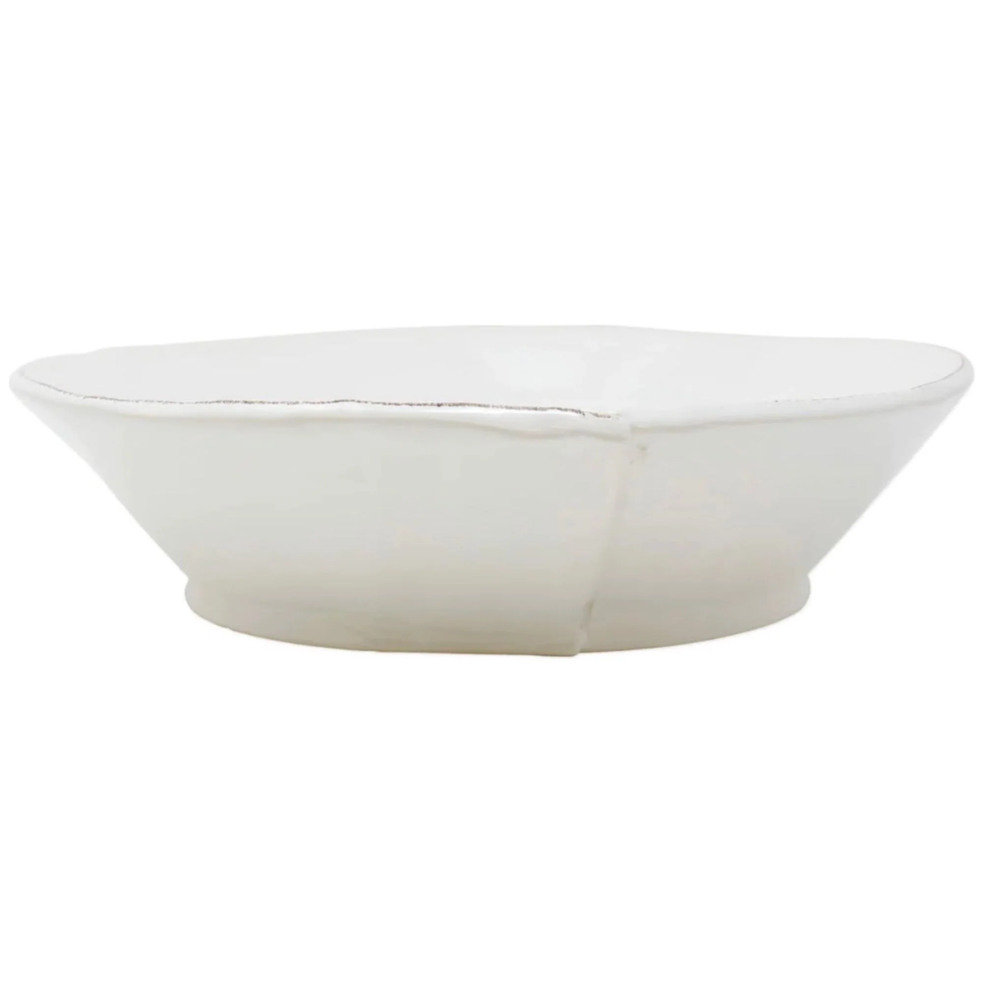 Vietri Lastra White Large Shallow Serving Bowl ~ Handcrafted Italian Stoneware - Image 2