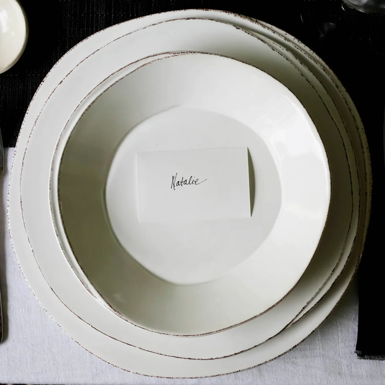 Vietri Lastra White European Dinner Plate 10.5” ~ Handcrafted Italian Stoneware