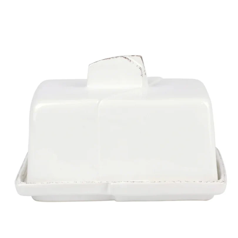 Vietri Lastra White Butter Dish ~ Handcrafted Italian Stoneware