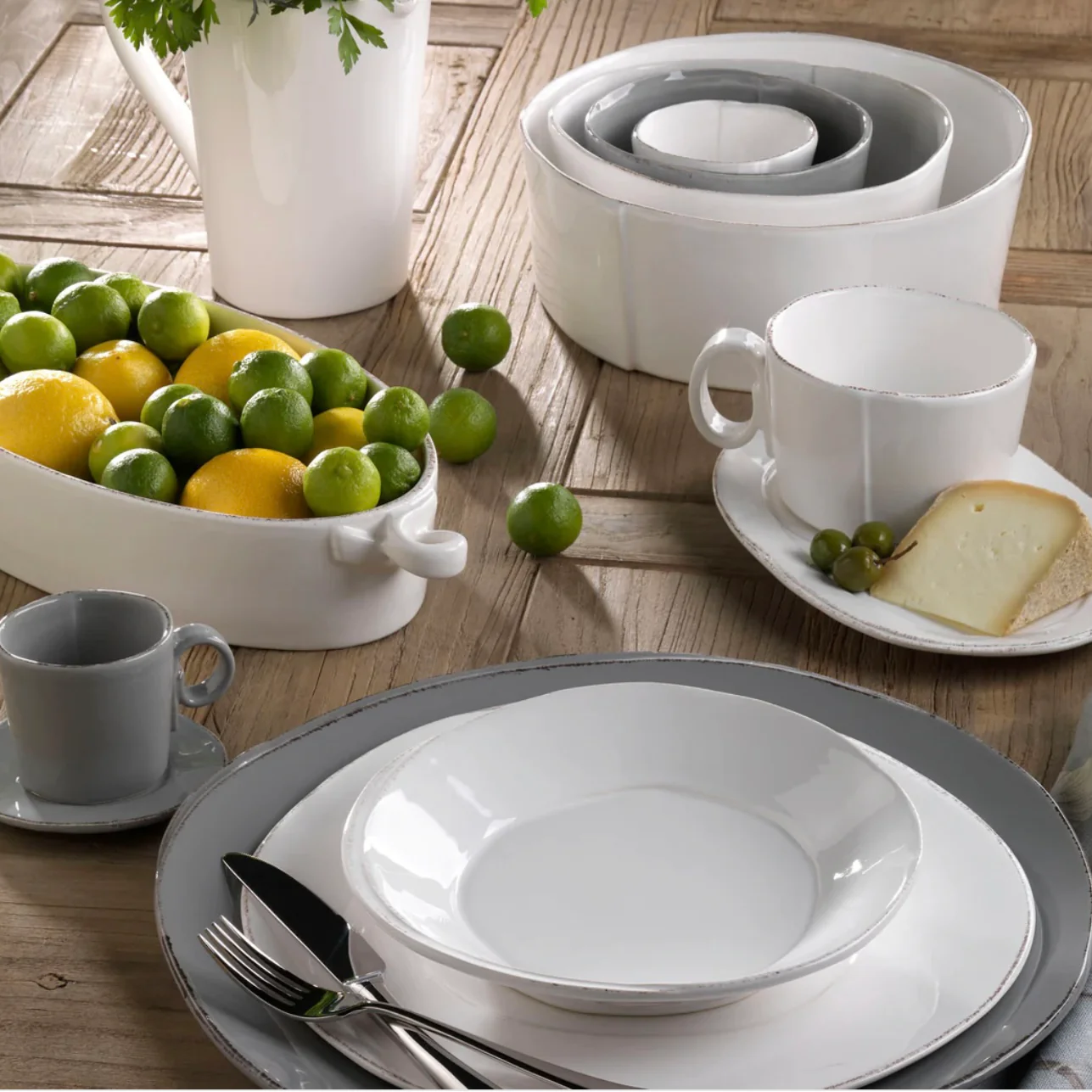 Vietri Lastra White Pasta Bowl ~ Handcrafted Italian Stoneware - Image 5