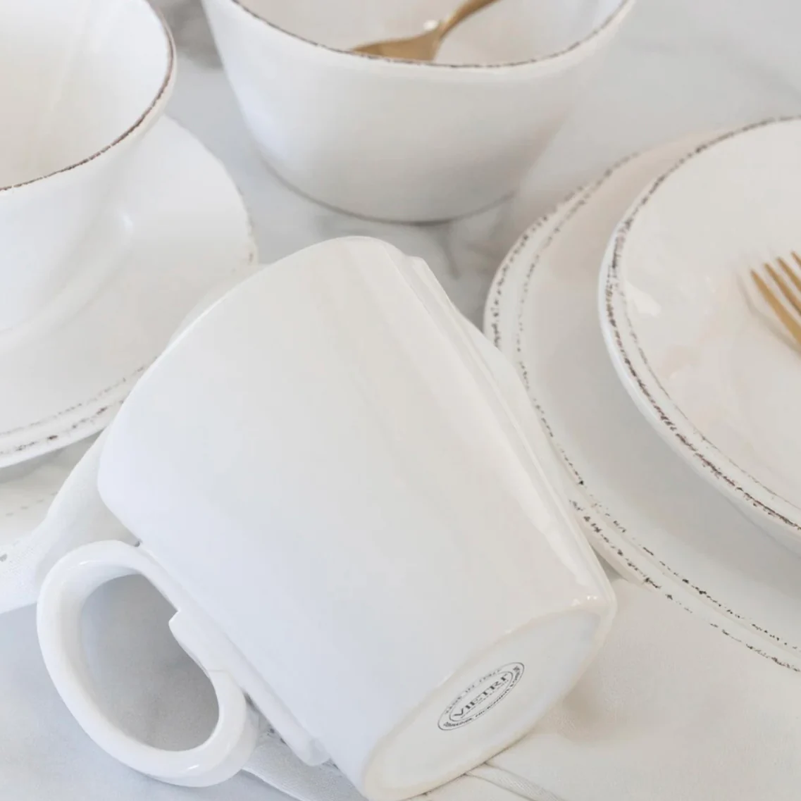 Vietri Lastra White Mug ~ Handcrafted Italian Stoneware