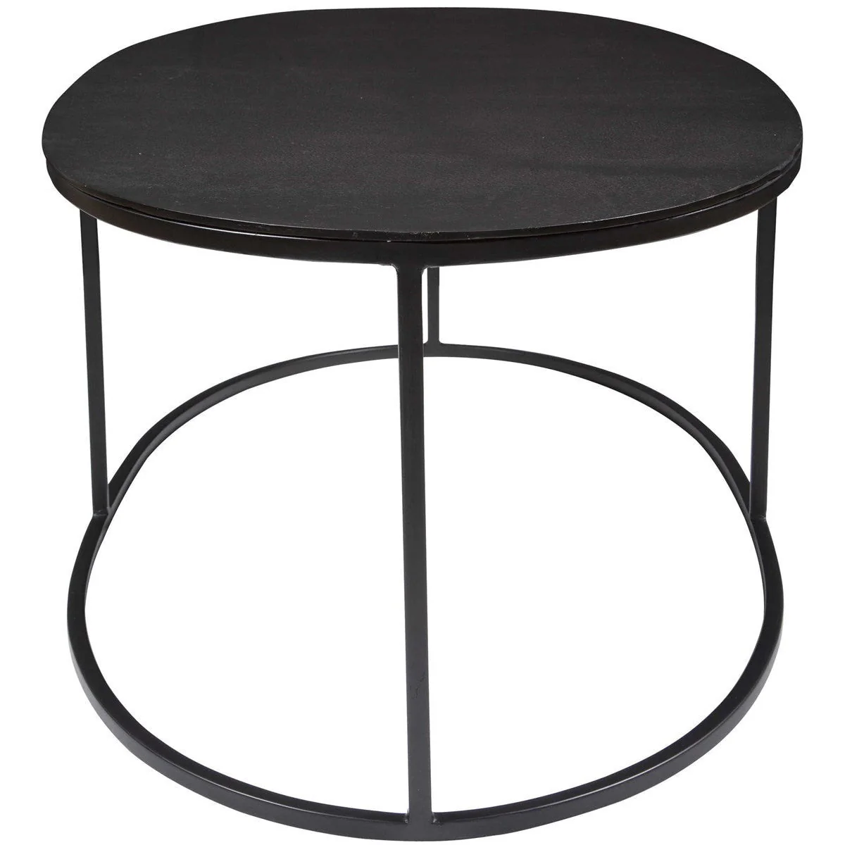 Uttermost Coreene Antiqued Black With Aged Black Iron Modern Oval Coffee Table - Image 4