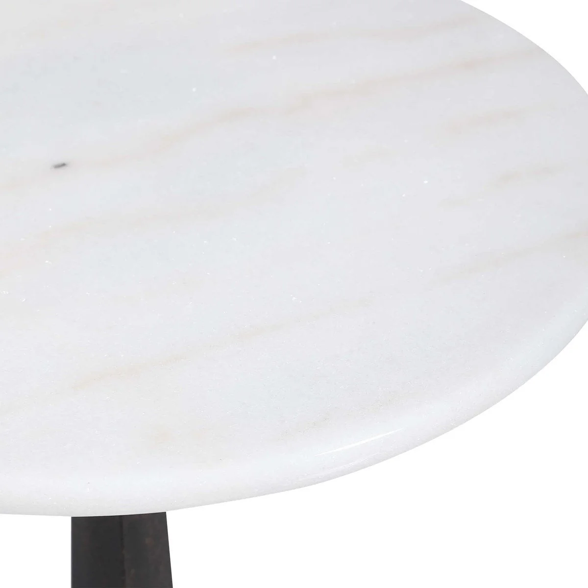 Uttermost Counteract White Marble Top With Black Steel Modern Round Accent Table - Image 3