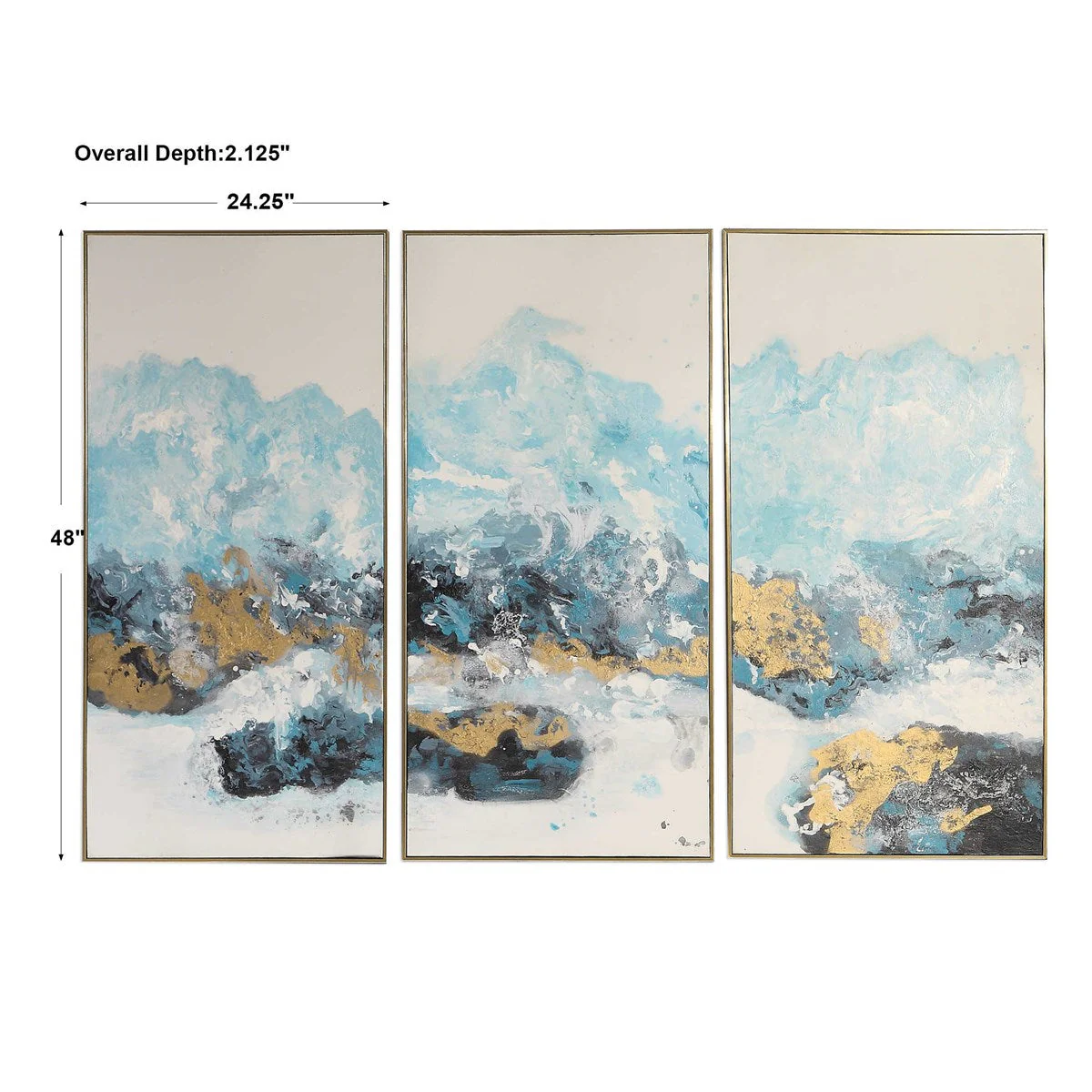 Uttermost Crashing Waves Set of 3 Hand Painted Canvases - Image 6