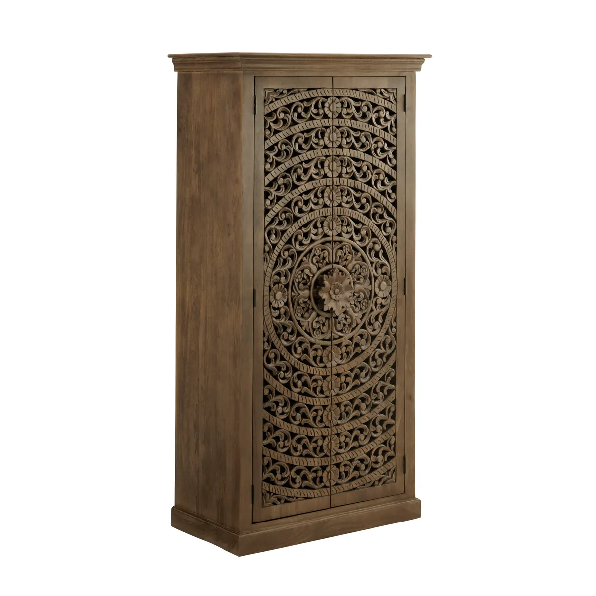 Crestview Collection Adriana Brown Stained Wooden Tall Cabinet