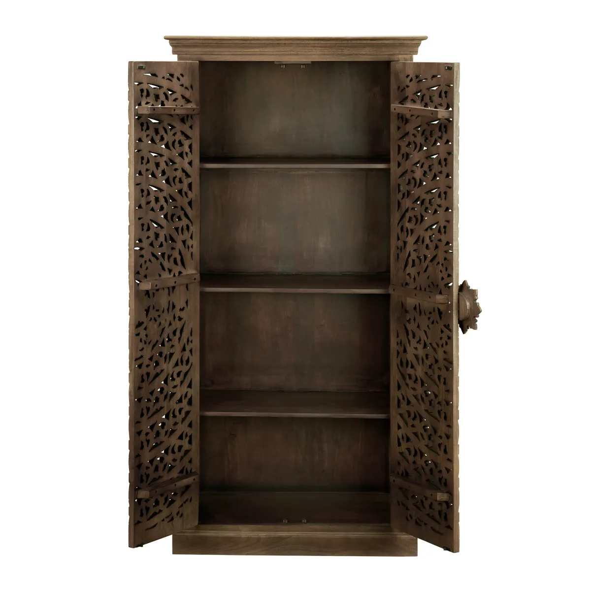 Crestview Collection Adriana Brown Stained Wooden Tall Cabinet - Image 3