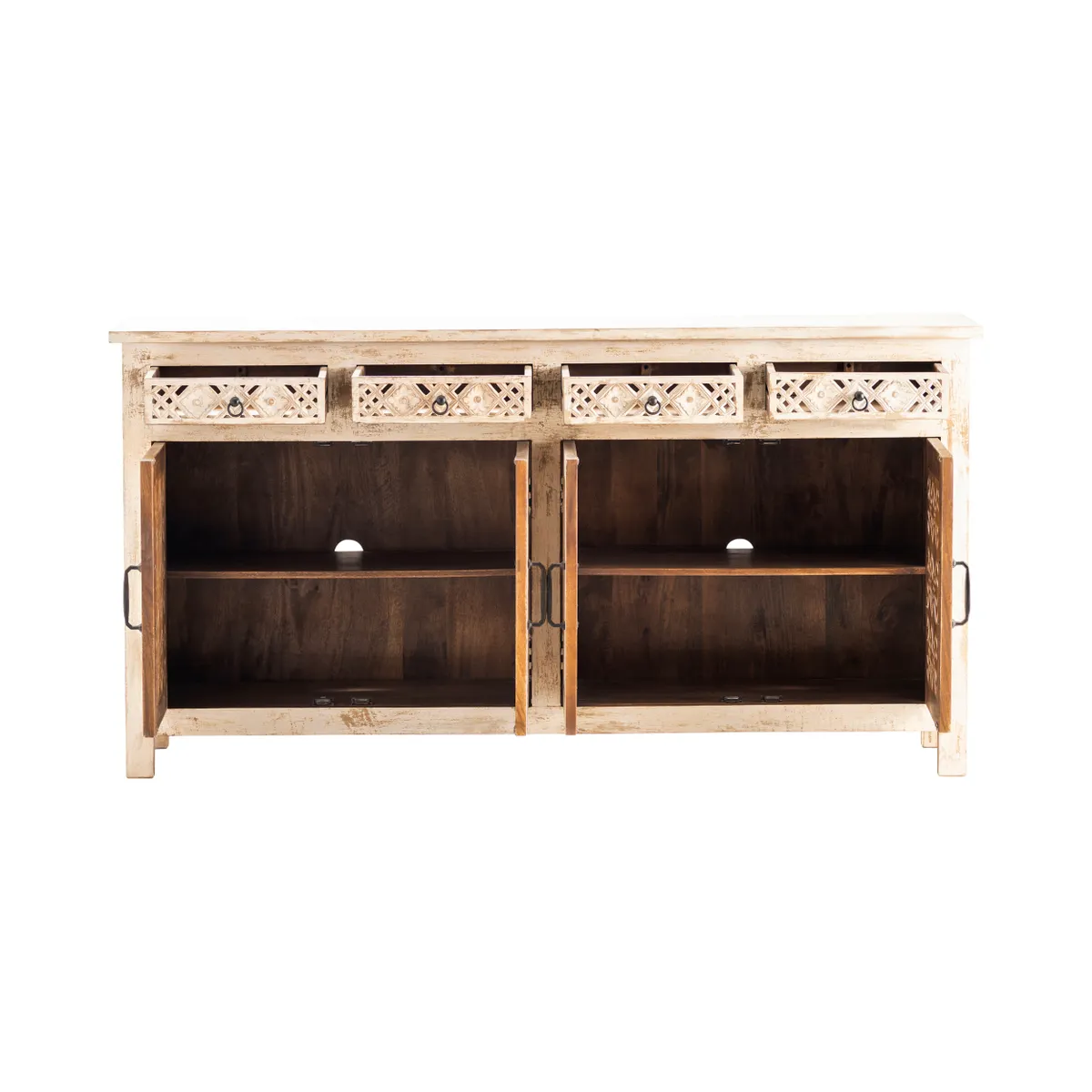 Crestview Collection Amelia Distressed White Sideboard - Image 2