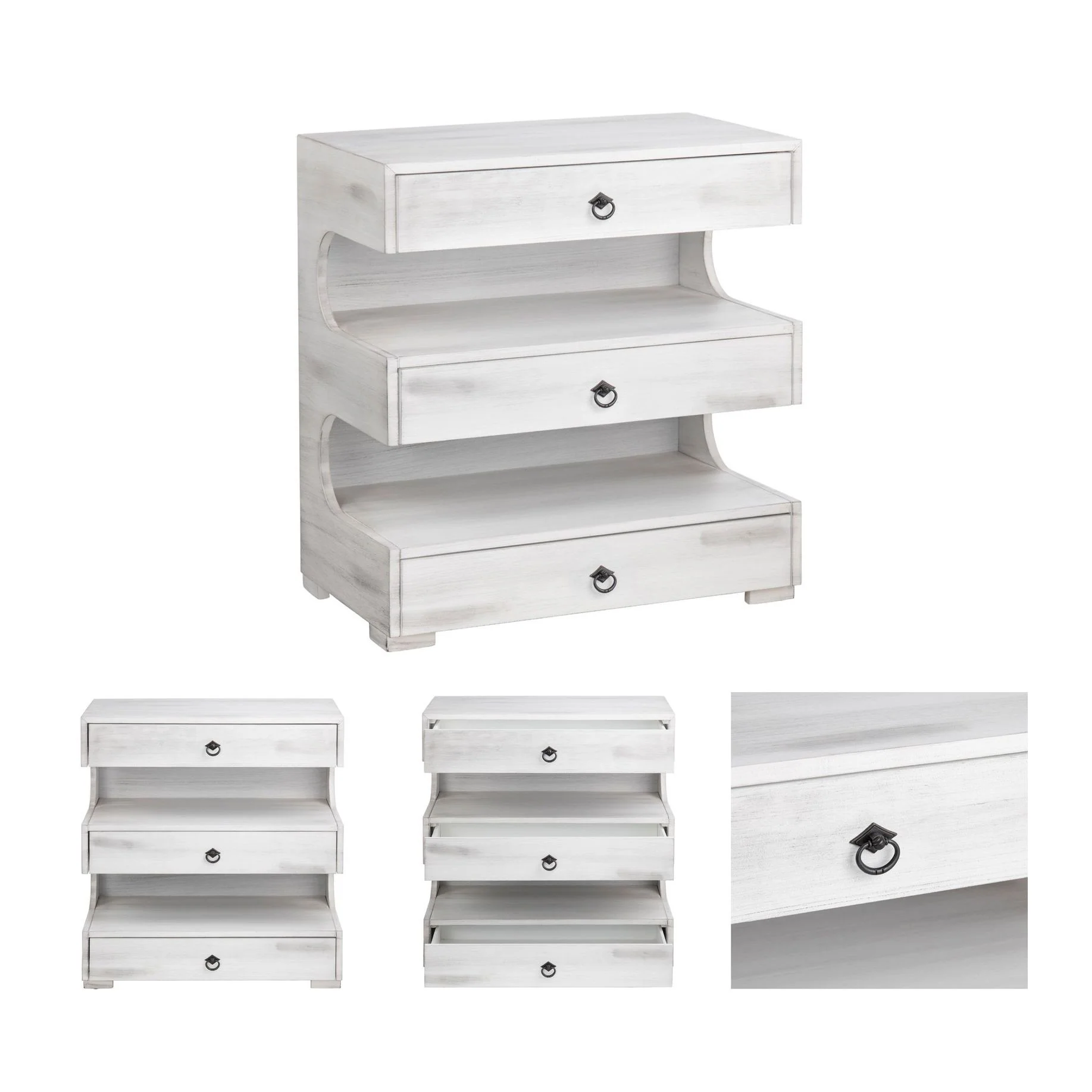 Crestview Collection Annapolis Light Gray 3 Drawer Chest - Image 5