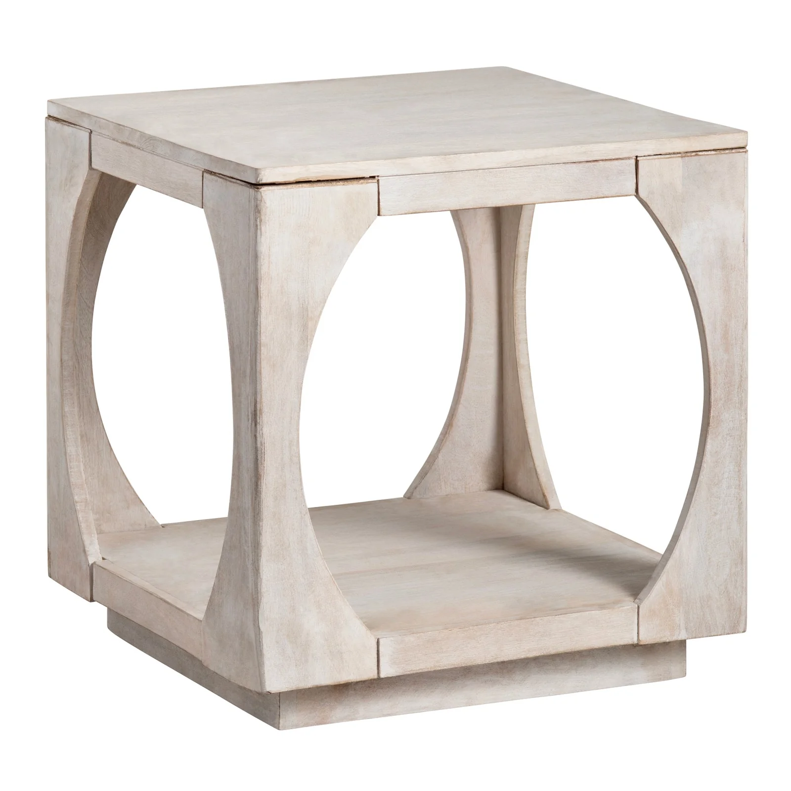 Crestview Collection Apollo Whitewashed Mango Wood End Table - Image 2