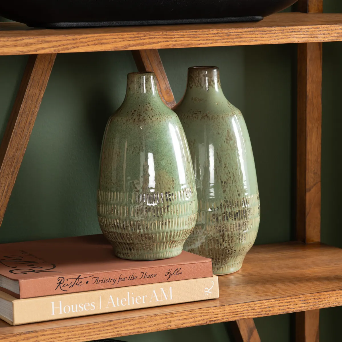 Crestview Collection Arden Green Vases ~ Set Of 2