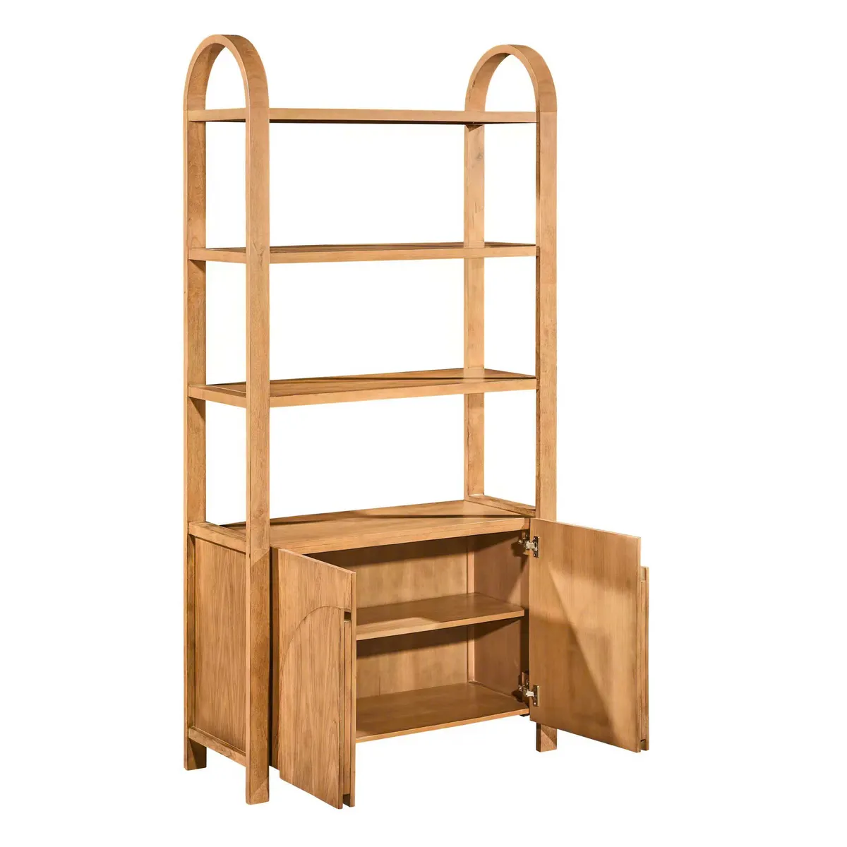 Crestview Collection Arlo Stained Light Brown Bookshelf - Image 3