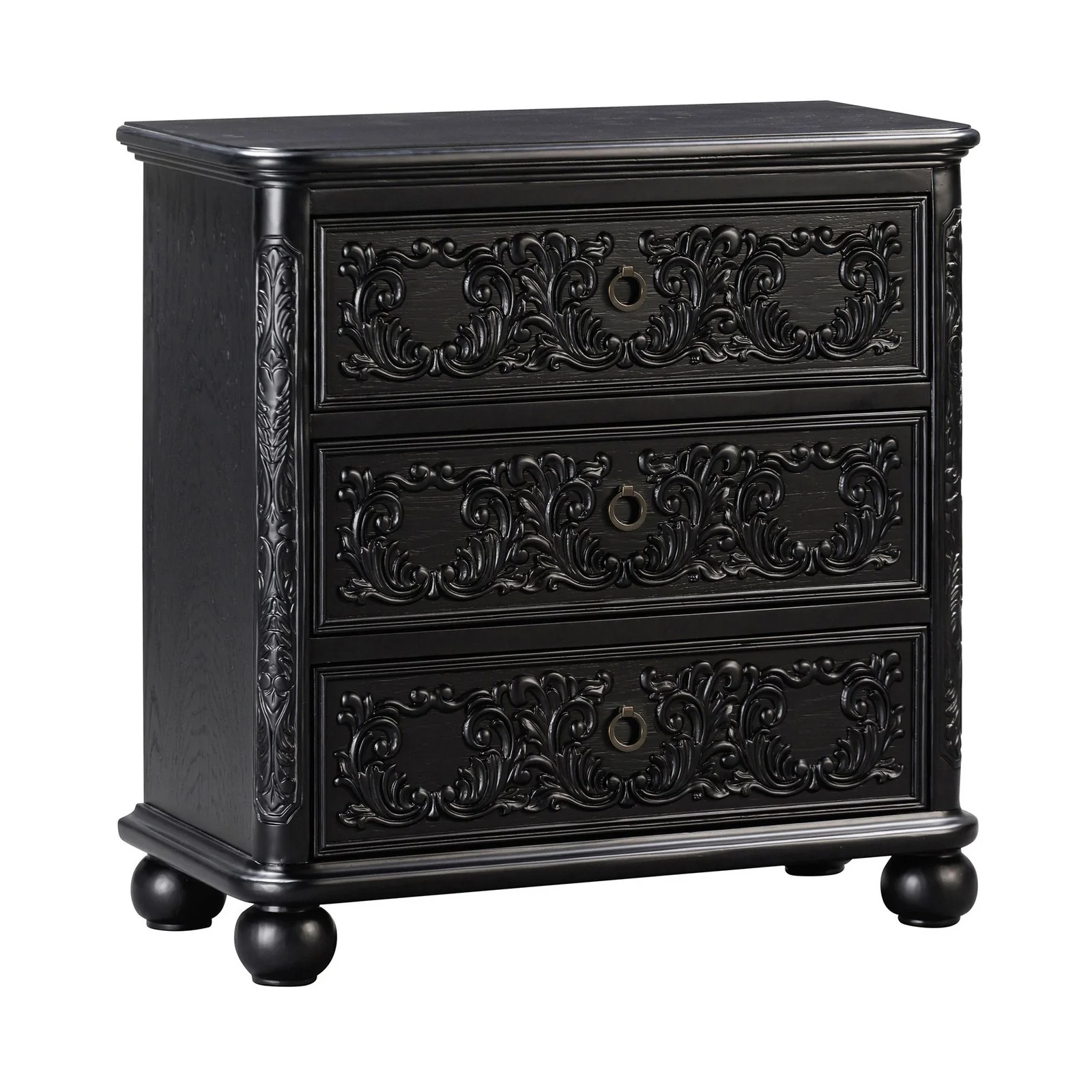 Crestview Collection Ashleigh Black 3 Drawer Chest
