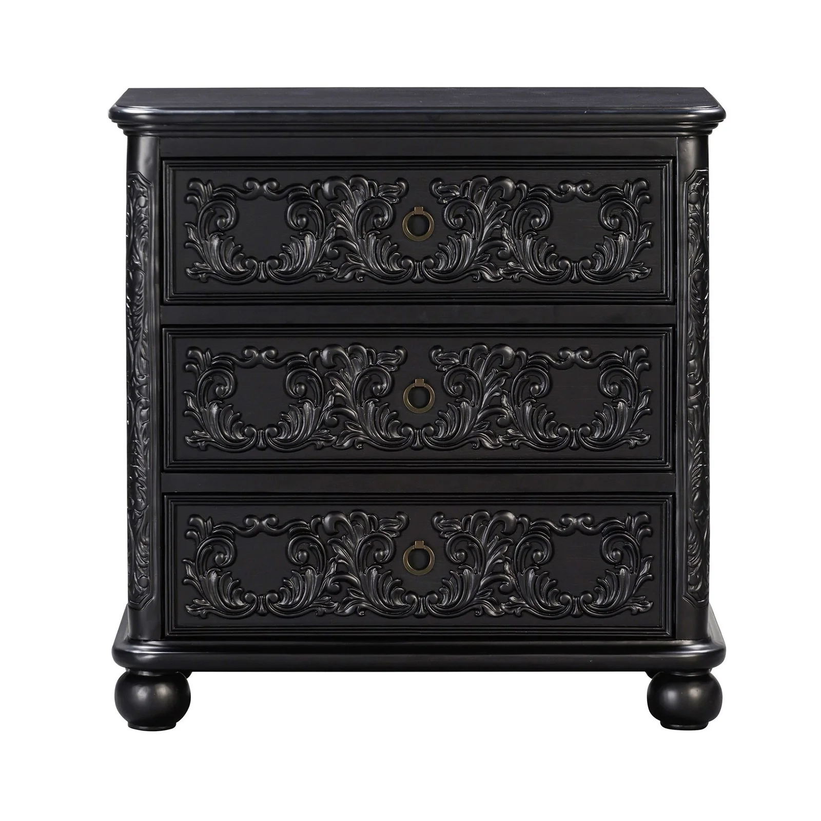 Crestview Collection Ashleigh Black 3 Drawer Chest - Image 2