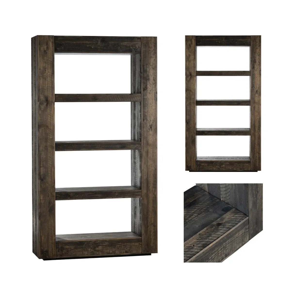 Crestview Collection Aspen Dark Wood Stained Etagere - Image 4