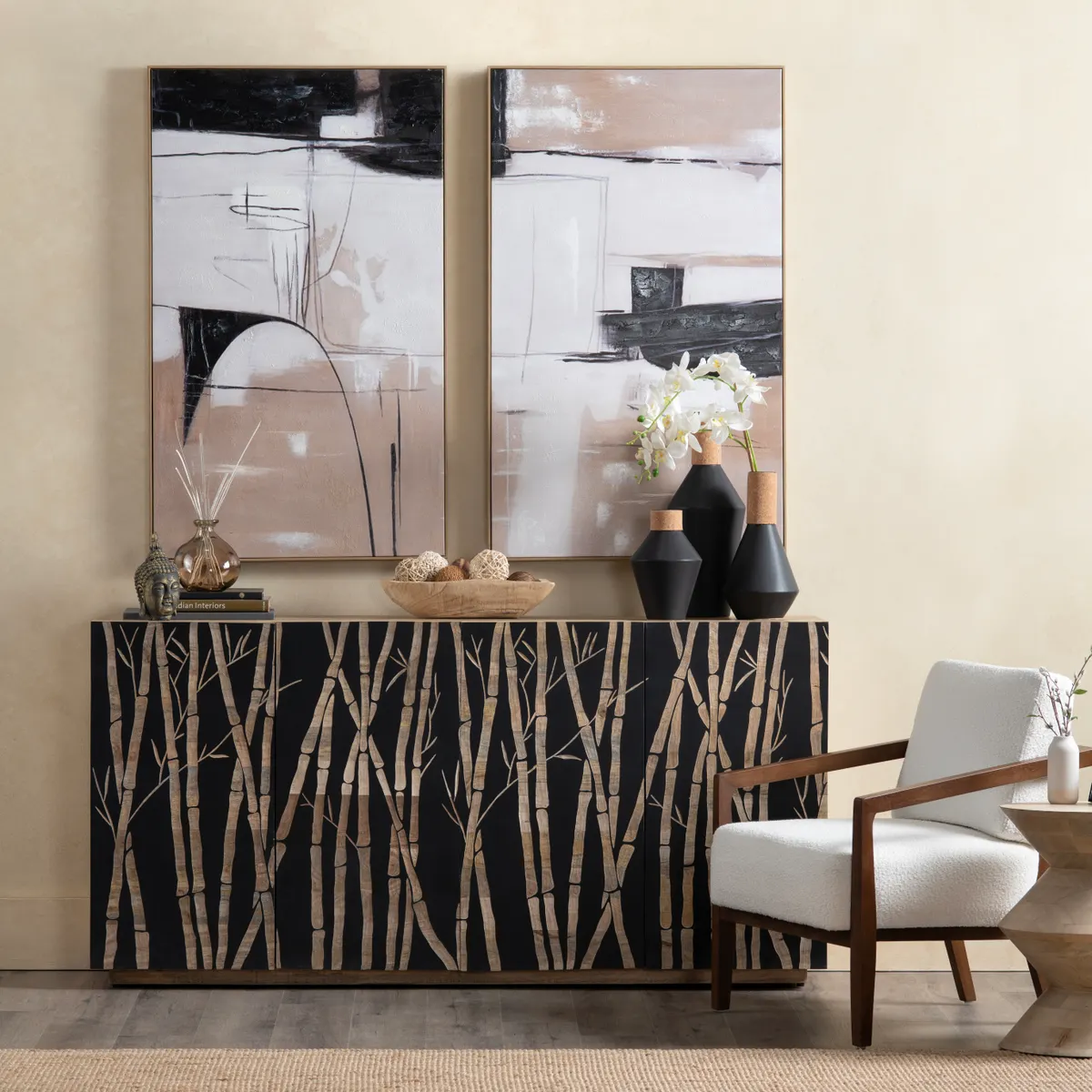 Crestview Collection Bamboo Four- Door Sideboard