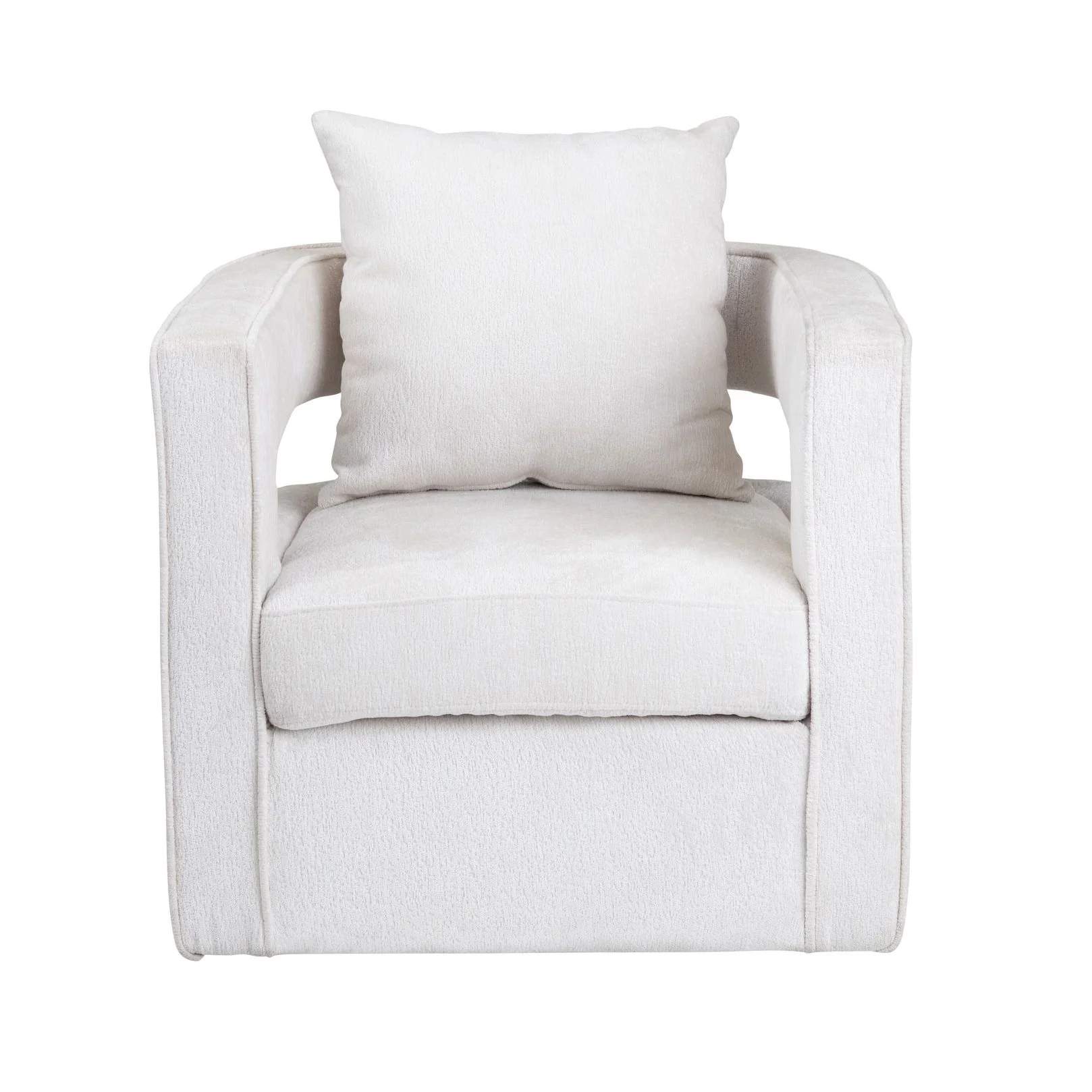 Crestview Collection Banks White Boucle Accent Chair - Image 2