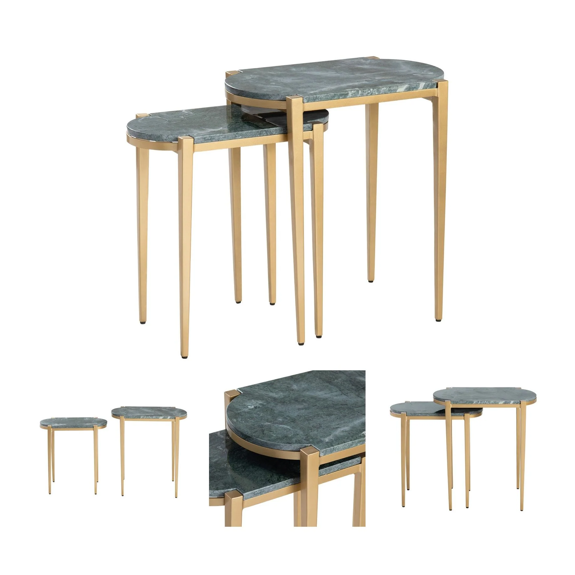 Crestview Collection Beckham Marble Set of 2 Nesting Accent Tables - Image 4